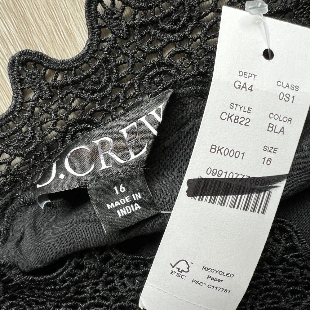 J. Crew Black Lace-Trim Mini Dress - Picture 2 of 11